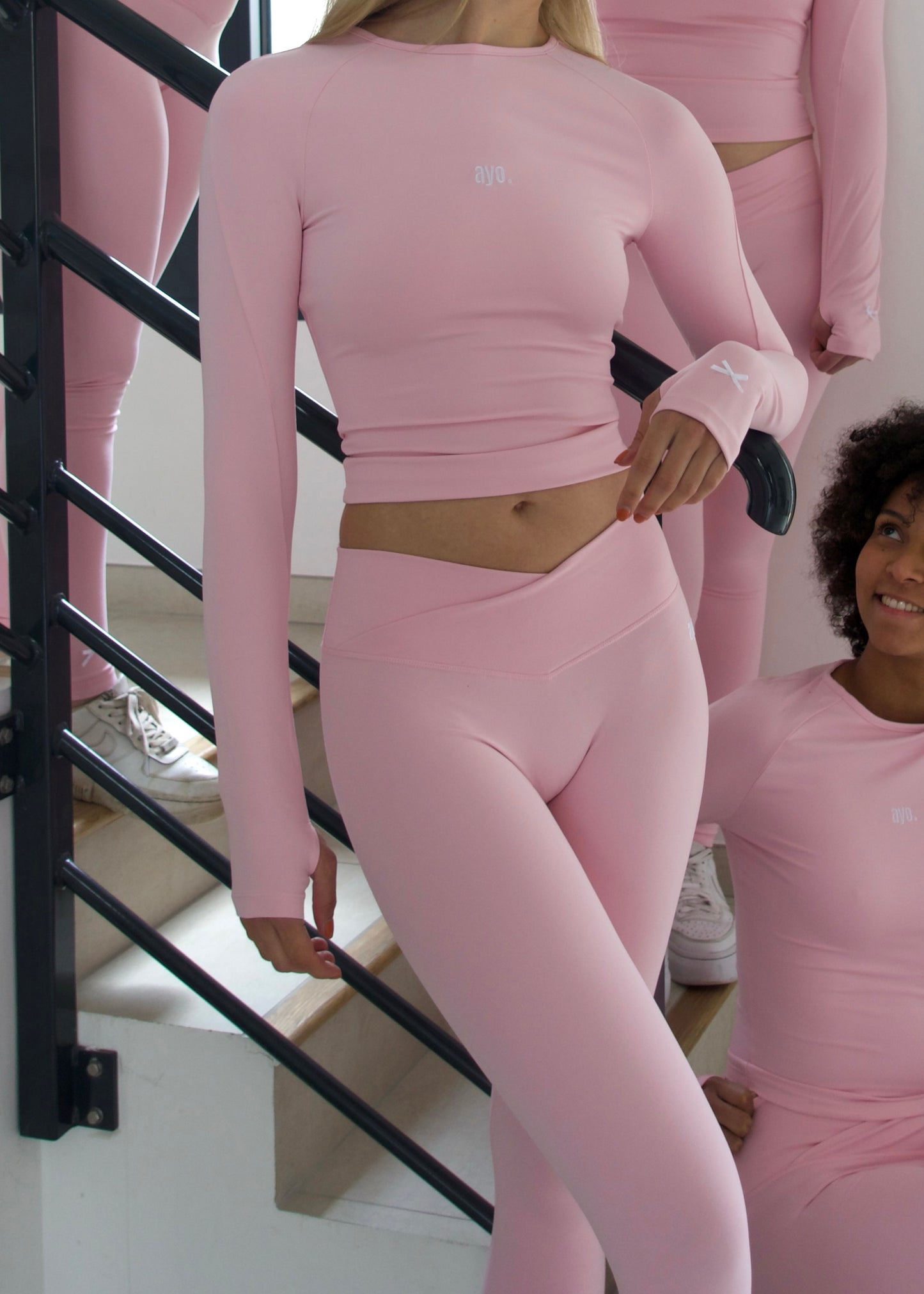 Soft pink - shaping long sleeve top