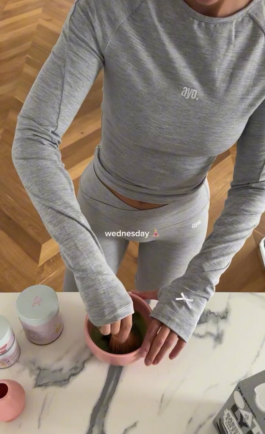 Baby grey - scrunched waistband leggings