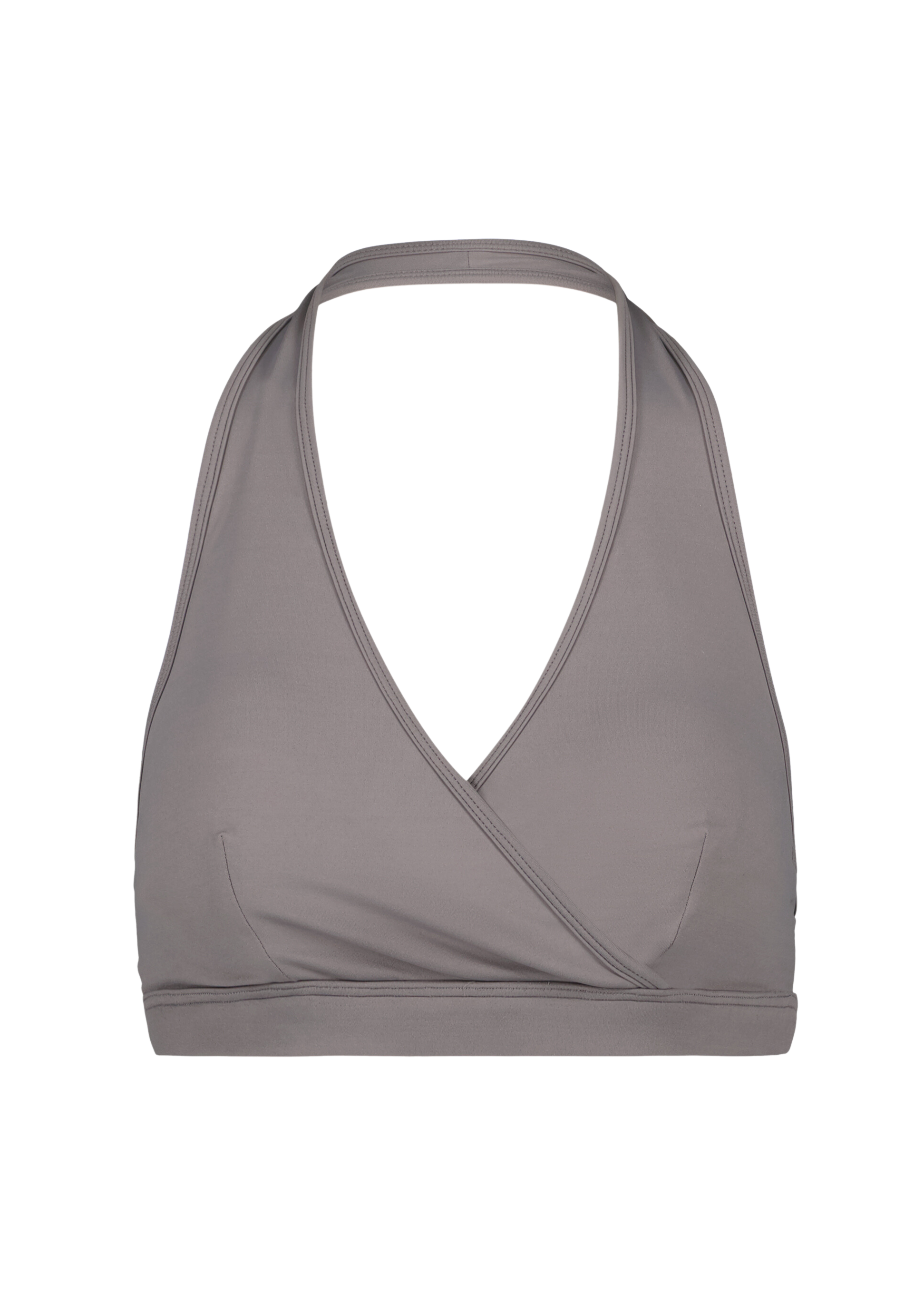 SLATE GREY HALTER NECK SPORTS BRA AYO ACTIVEWEAR