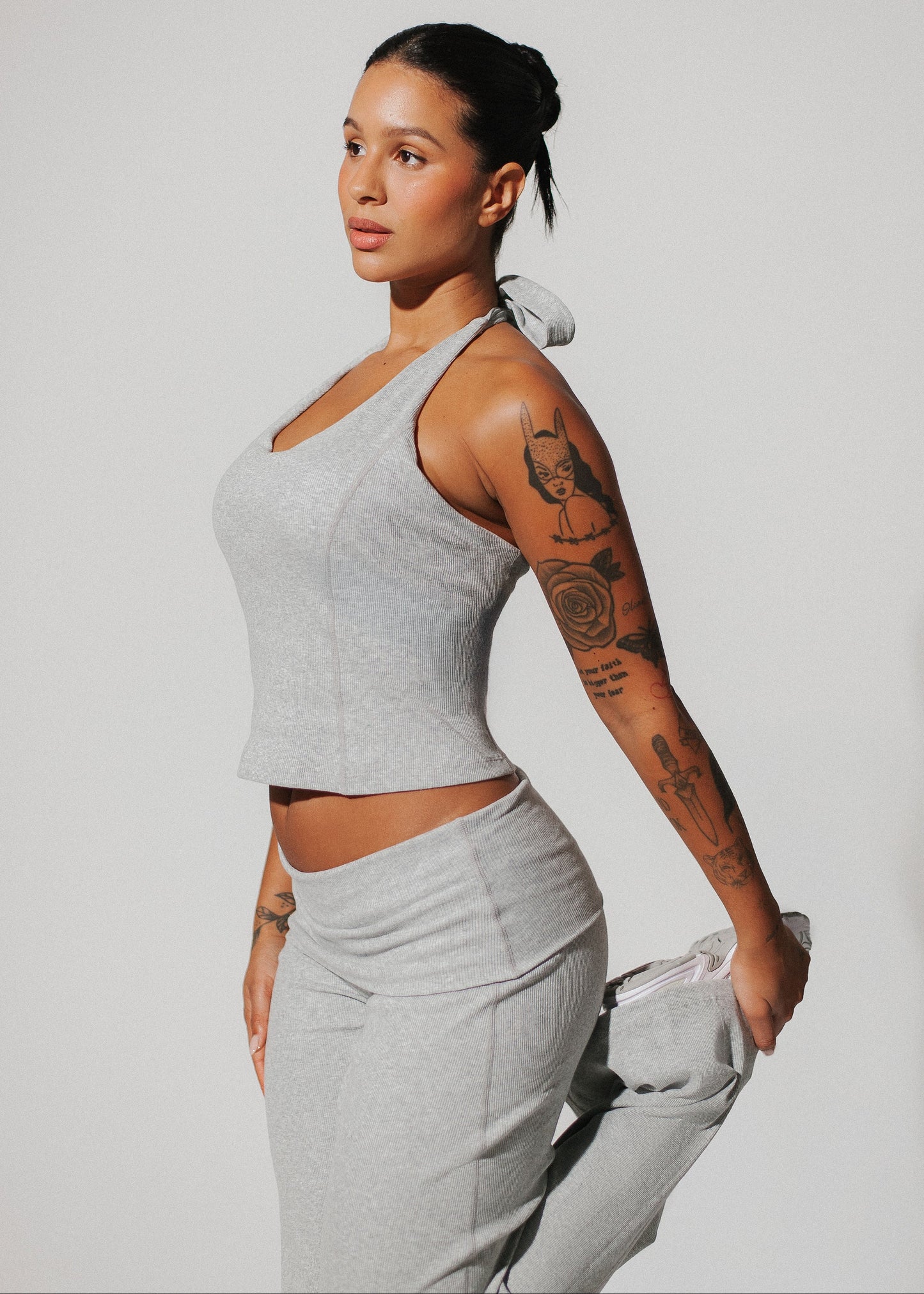 Cotton grey - Open back top