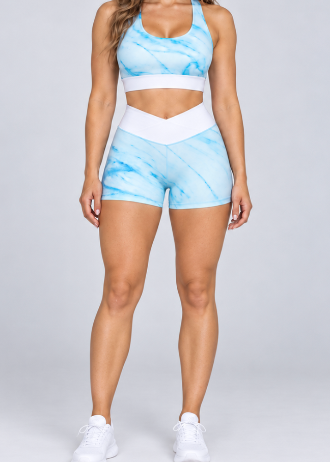 Aqua - scrunch shorts