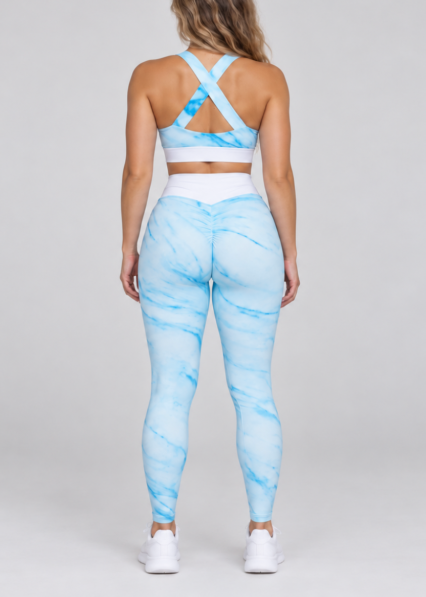Aqua - full length leggings